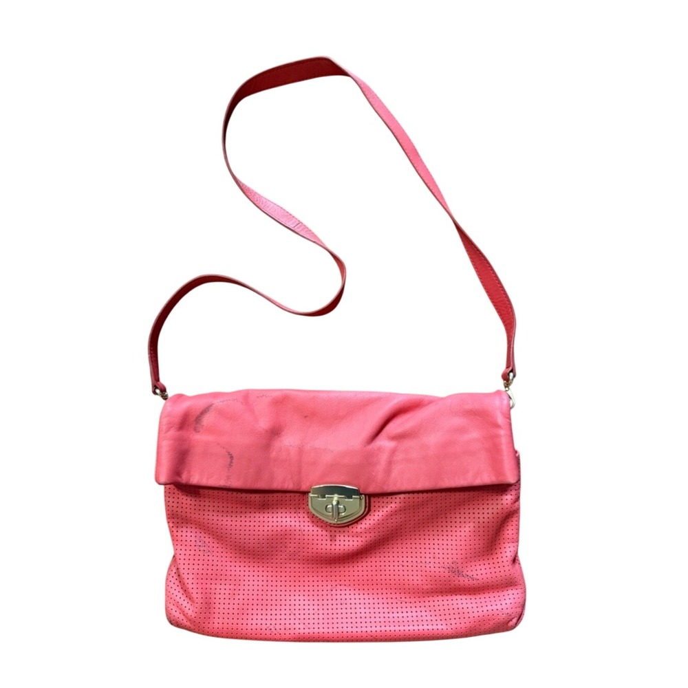 Banana Republic Gia Coral Perforated Slouchy Crossbody Leather Bag Office Siren - Picture 11 of 13